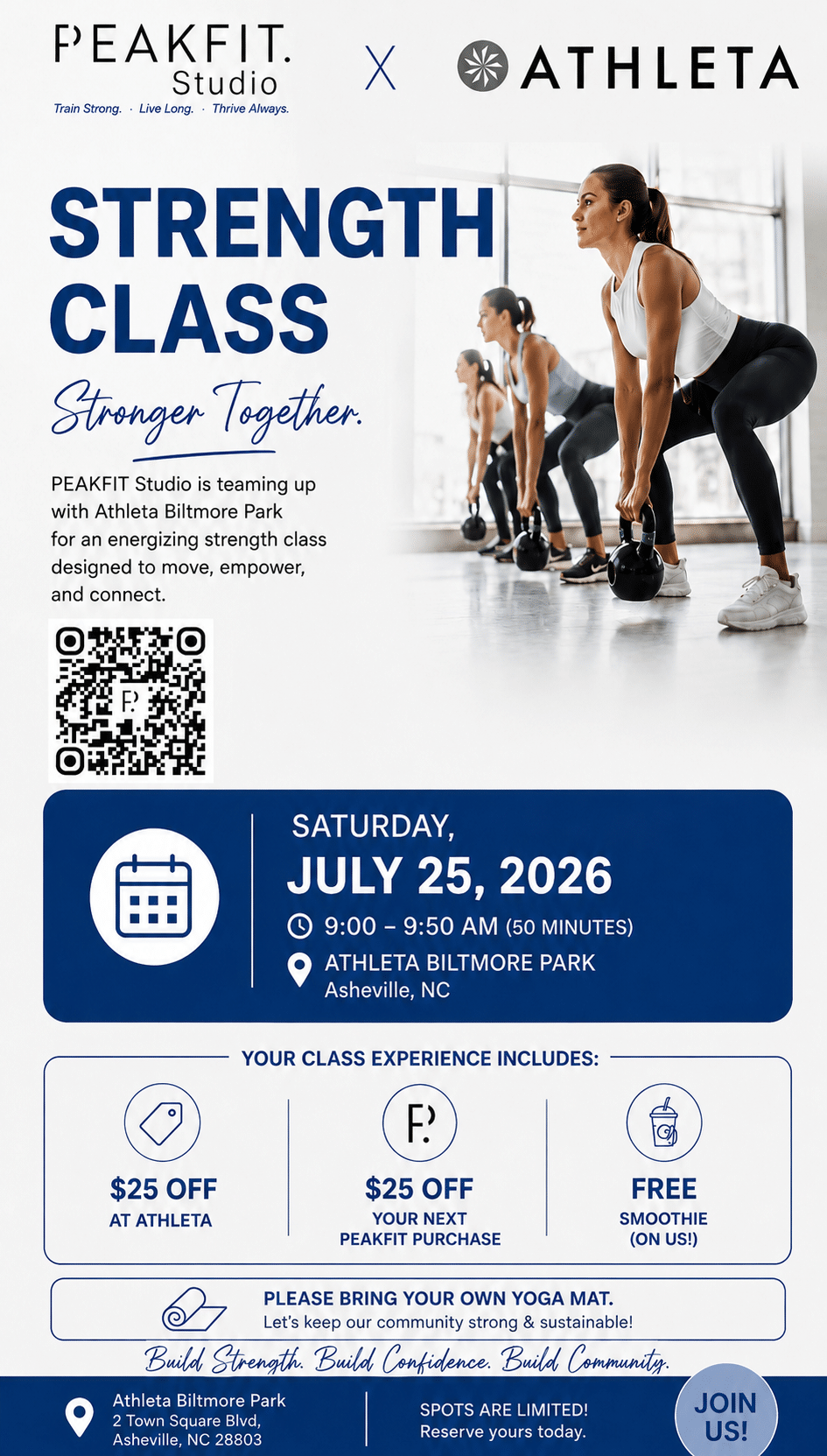 PEAKFIT x Athleta Free Community Strength Class — July 25, 2026